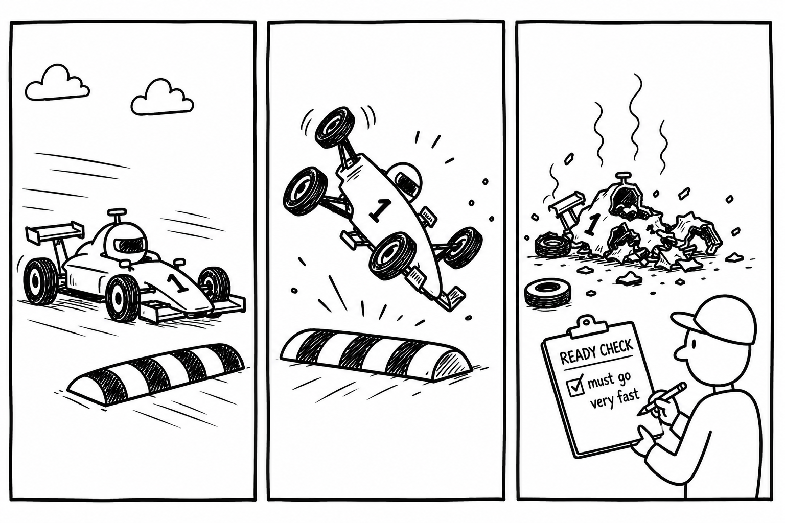 Comic strip of ready check